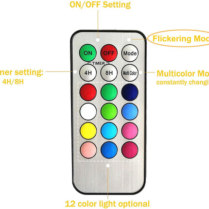 2.2" Flameless Tea Light, Colorful Christmas Flickering Candles with Remote, Battery Operated Led Candles, Electric Candles for Votive Holder, Wedding Lights, Window Candles Thanksgiving Day