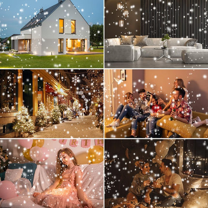 Christmas Snowfall Projector Lights, Holiday Projector Lights Waterproof Snow Flurries Landscape Spotlight with Remote for Xmas Party Wedding Home Decor