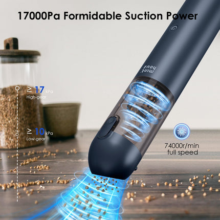 Minthouz Handheld Vacuum Cleaner 17000Pa, 120W Cordless Car Vacuum Rechargeable With Blower, 2Speed Portable Wireless Mini Hand Held Vacuum Cleaner With Ledsos Light For Carhomepetofficekeyboard
