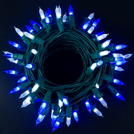 Joiedomi 70 LED Christmas Lights Outdoor,23.6FT Christmas Tree Lights Indoor, 52.2FT Fairy Lights Connectable Green Wire LED String Lights for Xmas Tree Decorations Holiday(Blue & White)
