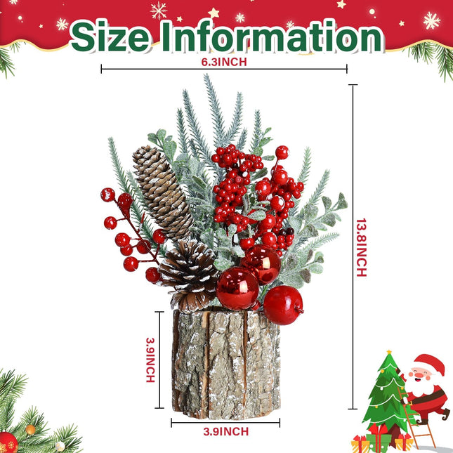 Small Tabletop Christmas Tree Mini Artificial Christmas Tree Little Potted for Desk Xmas Trees Pine Cone Christmas Trees Pencil Christmas Table Centerpieces for Christmas Office Home Decor