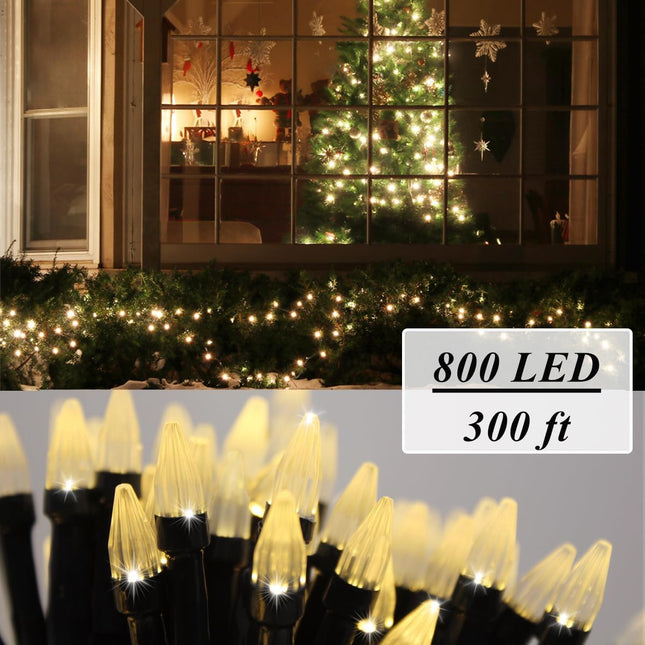 Solhice 300ft Christmas Lights Outside with Remote, 800 LED Waterproof String Lights Plug in, Dark Green Wire Twinkle Fairy Lights for Outdoor Indoor Xmas Tree Garden Decoration
