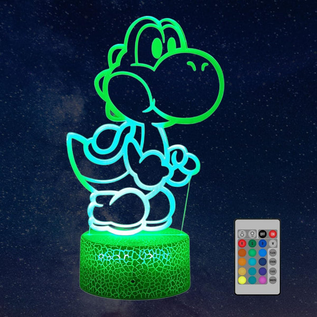 Yoshi 3D Night Light 16 Colors Christmas Lighting s RGB Touch Remote Controller Toys Super Mario Desk lamp for Children's Room Decoration Holiday s