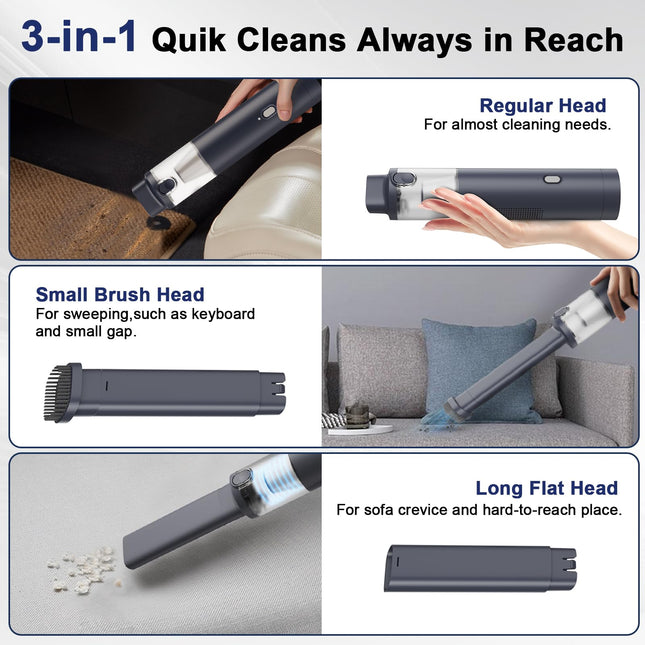 Lydsto Handheld Vacuum Cordless, Mini Car Vacuum Cleaner With 10Kpa Strong Suction, Typec Fast Charging, Dual Filtration, Portable Mini Vacuum 1.1Lbs Lightweight For Pet Hair Home And Car Cleaning
