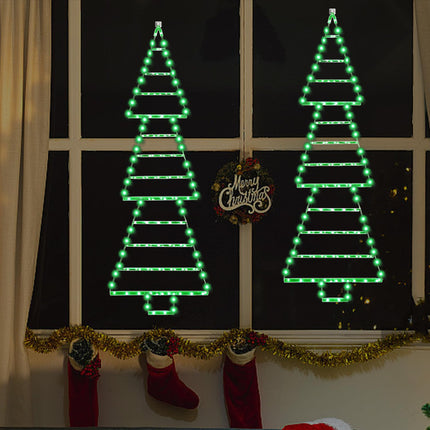 Christmas Decoration Lights, 4.8ft LED Ladder Lights, Christmas Hanging Lights, 8 Light Modes Plug-in Waterproof Christmas Lights for Indoor Outdoor, Wall, Window, Garden - Green