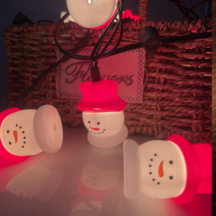 10 Lights Christmas Snowmen Head String Lights, 8.5FT Christmas String Lights with 10 Snowman Lights, Indoor Outdoor Xmas Tree Home Holiday Decorations
