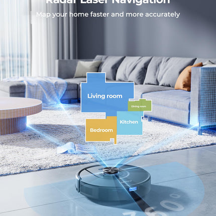 Laresar Robot Vacuums And Mop Combo, 5000Pa Strong Suction With Lidar Navigation, 3 In 1 Robot Vacuum Cleaner With Auto Carpet Boost, Selfcharging, App&Voice Control, Ideal For Pet Hairmars01