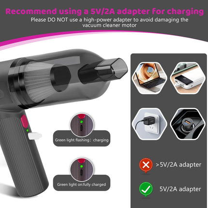 Mini Cordless Portable Vacuum Cleaner Rechargeable,Wireless Handheld Car Vacuum Cleaner And Blower 7000Pa Strong Suction,Compact Little Vacuum&Blower Cordless Hoover For Car,Keyboard,Office And Home