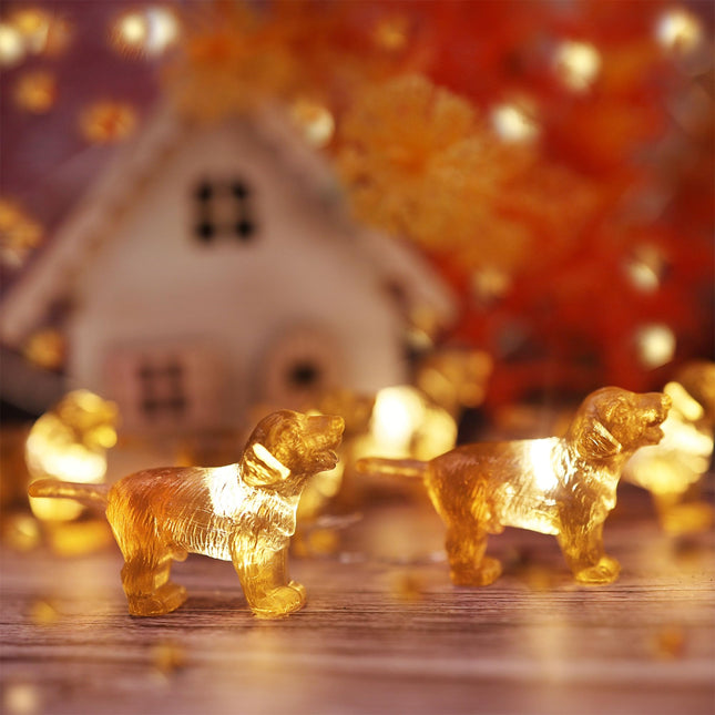 Solar String Lights Labrador Outdoor Waterproof Decorative Lights Dog Fairy Solar Lights for Outside Garden Décor Balcony Patio Thanksgiving Christmas Fairy Lights 40LED 14ft