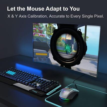 Bloody W60Max Wired RGB FPS Gaming Mouse, 10000 CPI, All Buttons Programmable, 2000Hz Report Rate, 250 IPS, 4M Onboard Memory (Gungrey)