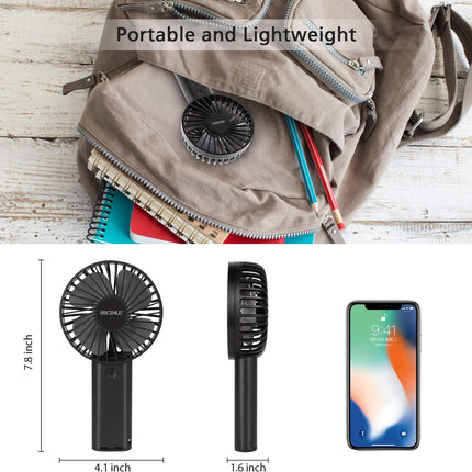 Mini Handhled Fan, 4000Mah Rechargeable Battery Operated Usb Desk Fan, Small Personal Portable Fan 3 Speed Adjustable Powerful