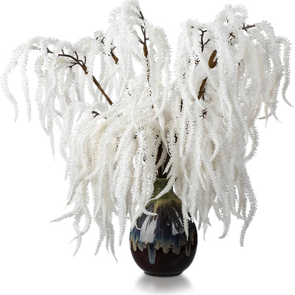 Chuangdi 12 Pcs Snowy Pine Branches 16 Inch Artificial Christmas Tree Picks Norfolk Artificial Flocked Pine Branches for Vase Christmas Wreath DIY Floral Arrangement Holiday Decor