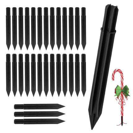 30PCS Replacement Stakes for Christmas Candy Cane Lights Outdoor, Plastic Candy Cane Pathway Markers Lights Spike Replacer, Used to Maintain Candy Cane Pathway Lights, Inside Diameter 0.6-0.68 Inch
