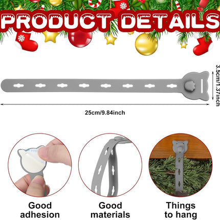 Suzile 12 Pcs Christmas Garland Hanger Gray Gray Garland Ties for Mantle Stretchable Reusable Garland Hooks for Xmas Garland Wreath Front Porch Fireplace Christmas Decoration