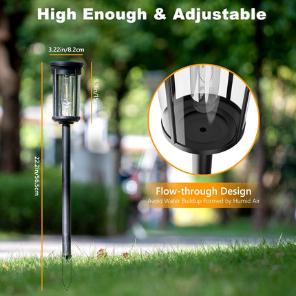 Uniqus Acvoay Solar Pathway Lights Outdoor Waterproof Ip65, 3000K Warm Light Modern Minimalist Pathway Lights Solar Powered