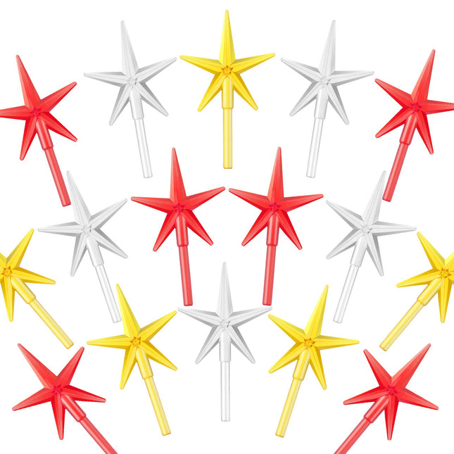 30 Pieces Ceramic Christmas Tree Replacement Lights Ornaments Ceramic Christmas Stars Tree Topper Plastic Star Replacement Light Decorations for Christmas Trees, 3 Colors