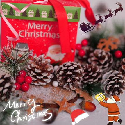 165PCS Christmas Pine Cones Berry Pine Branch Set White Christmas Decorations with Christmas Bows Snowflake for DIY Christmas Tree, Christmas Table Decorations, Wreath Decorations Supplies Christmas