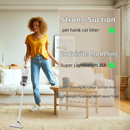 Cordless Vacuum Cleaner, Handheld Stick Small Lightweight Vacuum For Home Pet Hair Hardwood Floor Cat Litter Area Rug Cleaning
