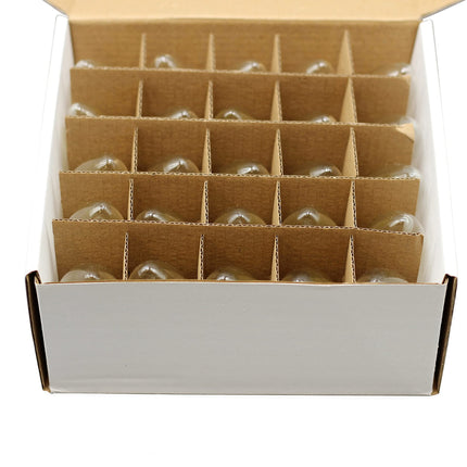 Creative Hobbies 25 Pack C9 Clear Blinking Replacement Bulbs for Christmas Lights, E17 C9 Intermediate Base, Random Blinking, 7 Watt, Cool White, Transparent, Cool White