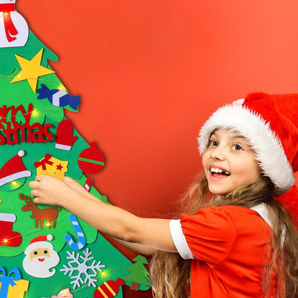 Felt Christmas Tree for Kids - 3.2 FT Felt Christmas Tree with 30 Pcs Ornaments, Xmas s for Kids Christmas Door Wall Hanging Decorations