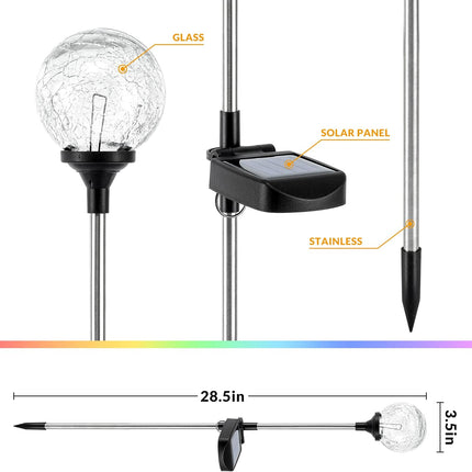 Solpex Solar Lights Garden, 3 Pack Solar Lights Outdoor, Christmas MultiColor Changing Garden Spheres Large Outdoor Waterproof