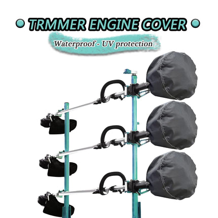 Waterproof Trimmer Cover and Engine Waterproof Cover are Suitable for Trimming Machine, Lawn Mower, Electric Saw, Hedge and Rod Saw. 600D Heavy Oxford Cloth 12D x 15.6h inch（3pack） (grey-600D（3pack）)
