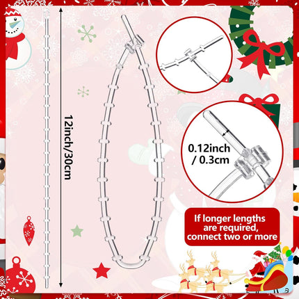 20 Pcs Christmas Garland Ties Clear Banister Ties Plastic Decorative Garland Ties 12 Inches Reusable Soft Anti Scratch Garlands Hanger for Mantel Fences Home Xmas Holiday Craft Wrapping