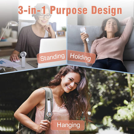 Handheld Fan, Mini Portable Fan With 3 Speeds, Ultra Quiet, Lightweight, Usb Rechargeable Battery Operated Personal Fan, 12 Hours