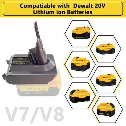 Adapter Dw20V8 For Dewalt 20V Lithium Battery Converted To Replace For Dyson V8 Battery, Works With Dyson V8 Series Animal Absolute Vacuum Cleaneronly Adapter