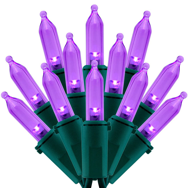 200 Count Purple LED Christmas Lights, 66 ft Green Wire UL Commercial Grade Holiday String Light Set (Purple)