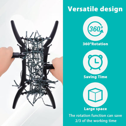 8PCS Rotating Handle Christmas Lights Storage Holder, Holiday Light Organizer All Purpose Lights Cord Wind Up Christmas Light Winder for String Lights, Extensions Cords, Garland, Beads, Rope