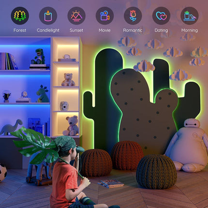 Govee Smart WiFi LED Strip Lights, 50ft RGB Led Strip Lighting Work with Alexa and Google Assistant, Color Changing Light Strip, Music Sync, LED Lights for Bedroom, Party, Christmas, Easy to Install