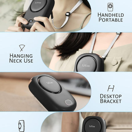 Mini Fan Mini Handheld Fan Portable Fans Usb Rechargeable, Personal Desk Fan Multifunctional With Strong Airflow, Led Smart Displ