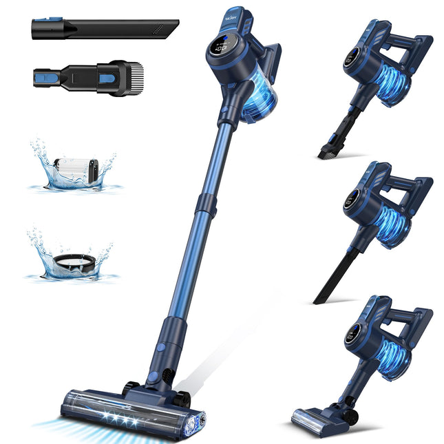 Sejoy Vacuum Cleaners For Carpet, Vacuum Cleaner Lightweight Stick For Home, Powerful Suction, Rechargeable Cordless, For Pet Carpet And Floor, 7 2200 Mah Battery, 25Kpa Suction