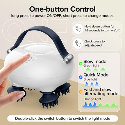 IOOKNA Scalp Massager, Head Massager Scalp with Tangle-Resistant Design, Portable Head Massager, Hair Massagers with 12 Massage Heads, 3 Modes, Mothers Day Gifts, Father Day Gifts for Mom, Dad