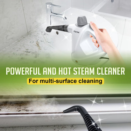 Multisurface Handheld Steam Cleaner With 11Pieces Accessories, 15.2Oz All Natural Pressurized Steamer For Cleaning, Multipurpose Steam Cleaner For Home To Remove Dirt, Grout, Tile, Grease And More