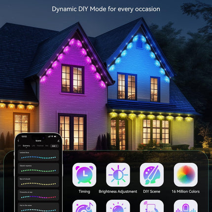 Permanent Outdoor Lights, Smart RGB Northern Lights Outdoor Lights, 400ft with 288 LED Eaves Lights IP67 Waterproof for Christmas, Year, Party, Halloween, Smart APP & Voice Control