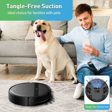 Robot Vacuum Mop Combo, Wifiappalexa, Mopping Robot Vacuums With Tangle, Scheduled Cleaning, Automatic Recharge Vacuum Robot Cleaner And Mop For Pet Hair, Low Carpet