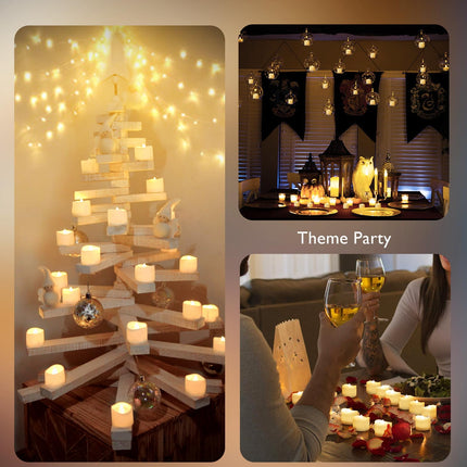 Homemory Timer Tea Lights Candles Battery Operated Candles with 6H Timer, Auto On Daily, Flameless LED Tealight Votive Candles for Table Centerpieces, Lantern, Holiday Decor, Built-in Timer, 12-Pack