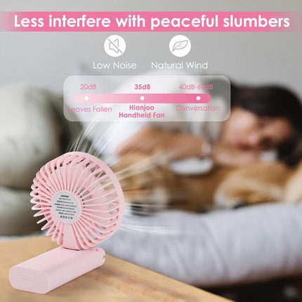 Handheld Fan, 3 In 1 Portable Fan,90°Foldable Desk Fan, Neck Fan, Hand Fan, 3 Adjustable Speeds Usb Rechargeable Personal Pocket