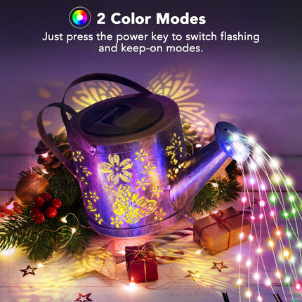 Solar Lights Outdoor Waterproof, Solar Outdoor Garden Decor Watering Can, Large Hanging Lantern Outside Decorations for Backyard Patio Yard Porch Pathway