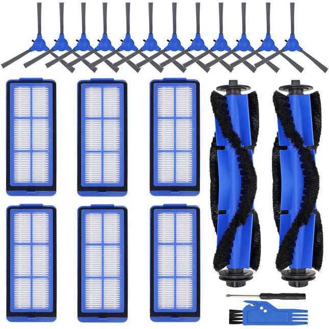 Parts For Eufy 11S Max, Accessories Kit For 15C Max, 30C Max, G30, G30 Edge, G30 Hybrid Robotic Vacuum Cleaner, Includes 12 Side Brushes, 6 Filters, 2 Roller Brush, Not For 11S