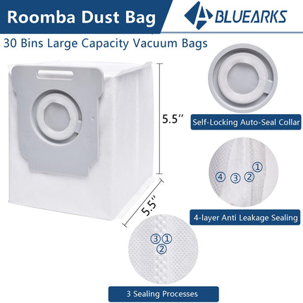 26 Parts For Irobot Roomba I7 I7+ I3 I3+ I4 I4+ I5 I5+ I6 I6+ I8 I8+ J7 J7+Plus J8 J8+ E5 E6 E7 Robot Vacuum Accessories, 2 Rubber Roller 8 Filters 8 Side Brushes 8 Vacuum Bags