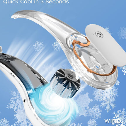 Neck Fan, Portable Fan Around Neck, 4000Mah Battery Operated Wearable Personal Fan With Usb Rechargeable, 3 Wind Speed, Fast Cool