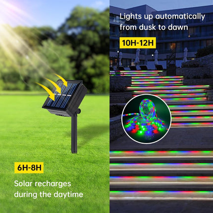 Solar LED Strip Lights, 20FT Waterproof RGB Color 180 LEDs Cuttable with 8 Modes Solar Powered LED Fairy Lights for Christmas Outside, Garden, Patio, Yard, Party
