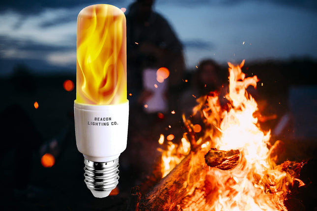 HoogaLife LED Flame Effect Light Bulbs - E26 LED Bulb with Gravity Sensor Flame Night Bulb for Holiday s Home Hotel Bar Party Decoration (2 Pack)