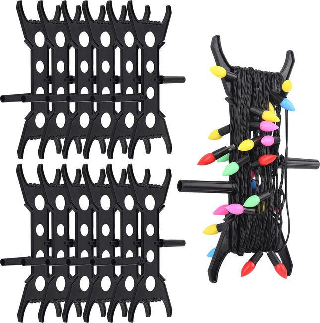 12PC Christmas Lights Storage Holder Halloween Storage Wind Up Organize and Simplify Christmas Lights Extension Cords and Garland Holiday Light Storage for Tree Lights All Purpose Light Storage (12)