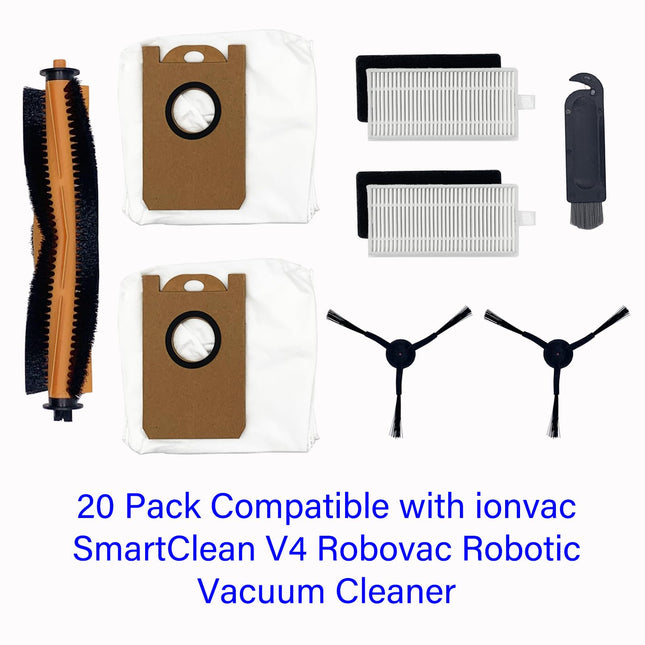 Accessories Kit For Ionvac Smartclean V4 Robovac Robotic Vacuum Cleaner Parts 20 Pack