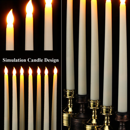 Treela 72 Pcs Flameless LED Taper Candles Battery Operated Candles Bulk 11 Inch Flickering Fake Candles with Warm Light for Christmas Church Valentine's Day Wedding Party, Battery Not Included