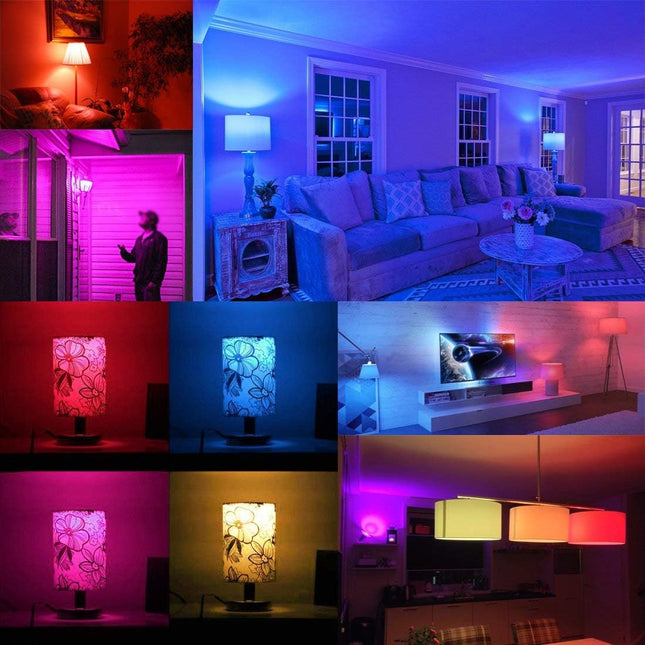 MELPO LED Color Changing Light Bulb with Remote Control, 5W 40W Equivalent, 500LM, 5700K,E26 Dimmable RGB Light Bulbs for Birthday Party/KTV Decoration/Household/Bar/Wedding (Pack of 8)